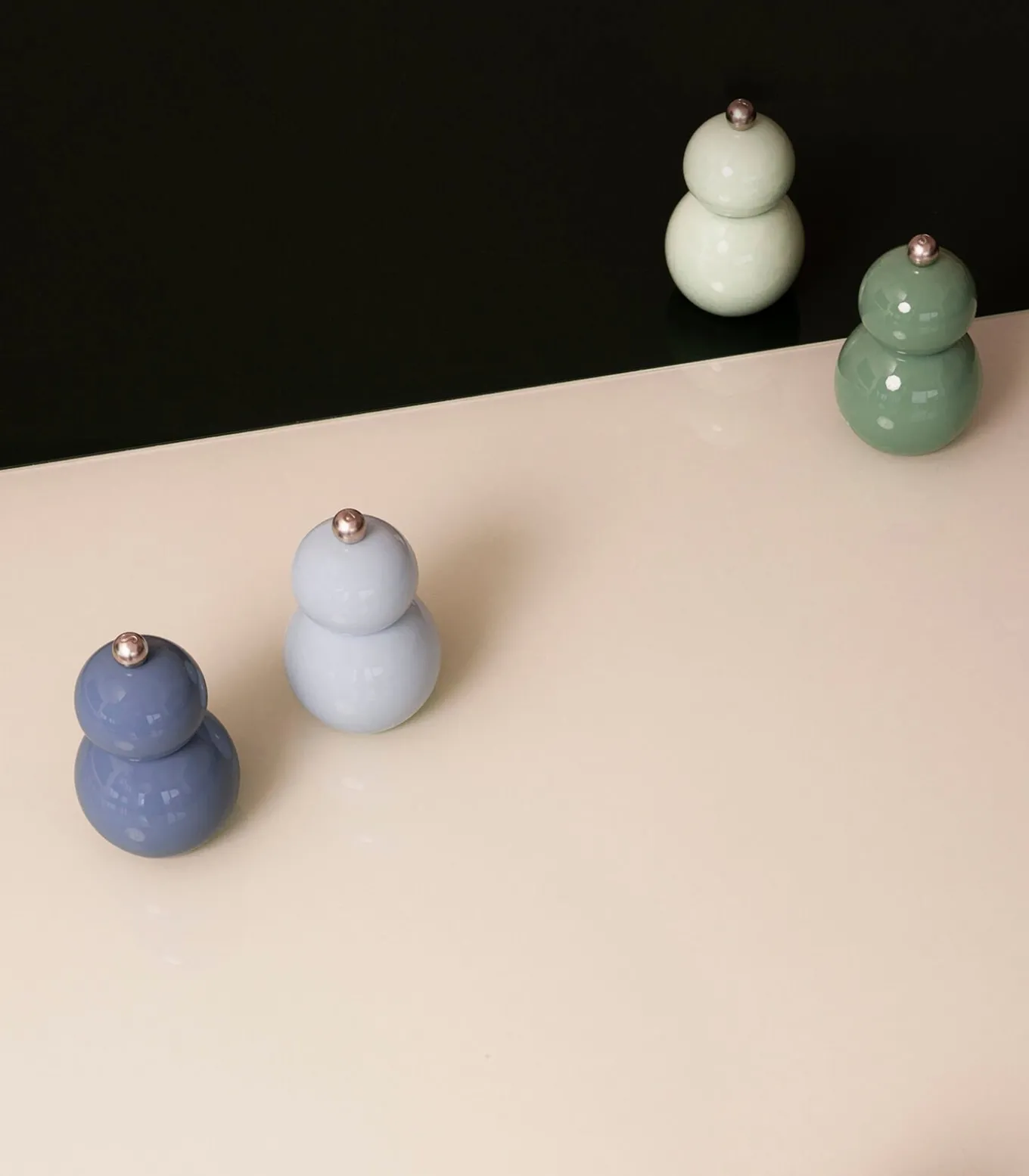 Peper/zoutmolen H12cm blauw Betty - set/2