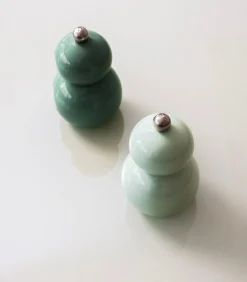 Peper/zoutmolen H12cm groen Betty - set/2