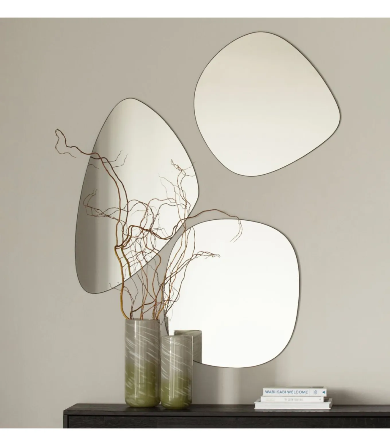 Philou Spiegel - Glas/Metaal - Zwart - 60x55x0,5