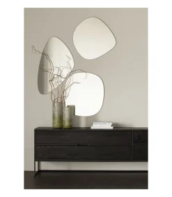 Philou Spiegel - Glas/Metaal - Zwart - 60x59x0,5