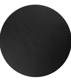 Placemats - Vegan leer - Zwart - ø 38 cm - 6 stuks
