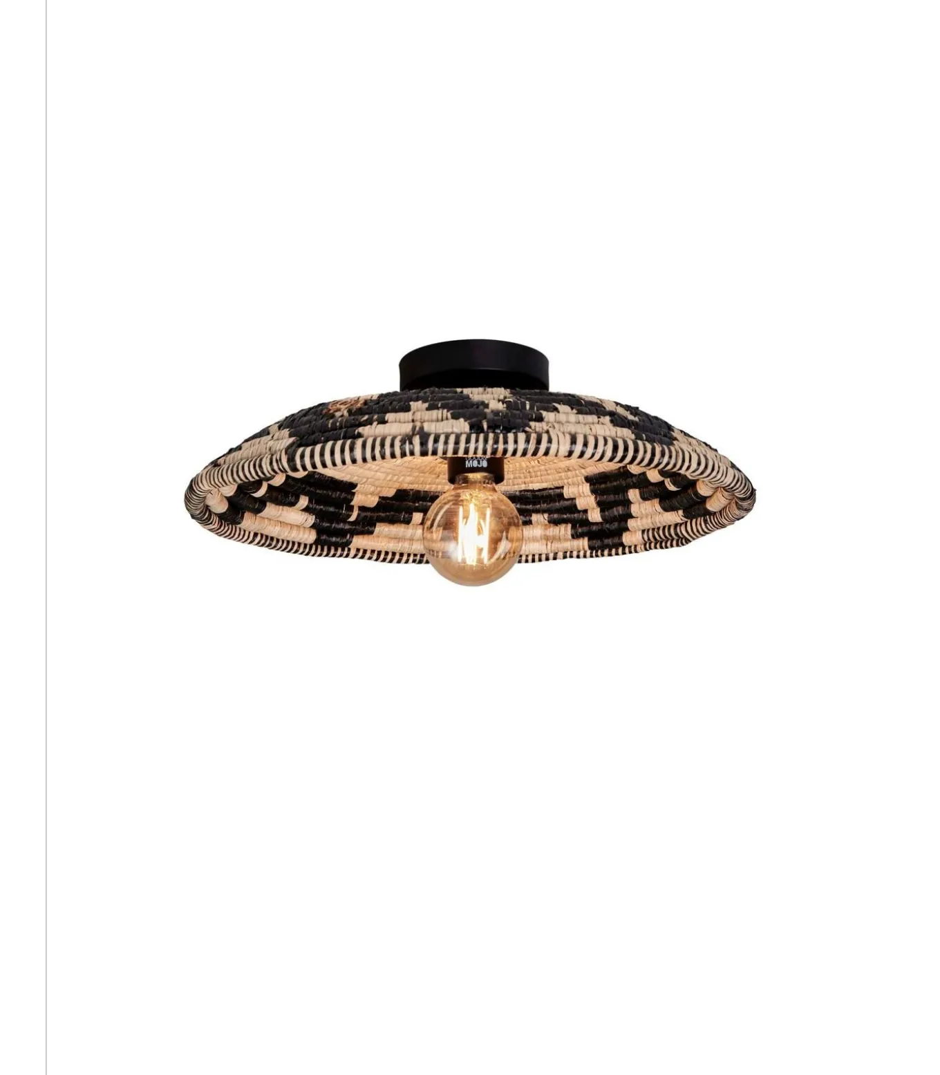 Plafonniere Andros - Naturel/Zwart - Ø45cm