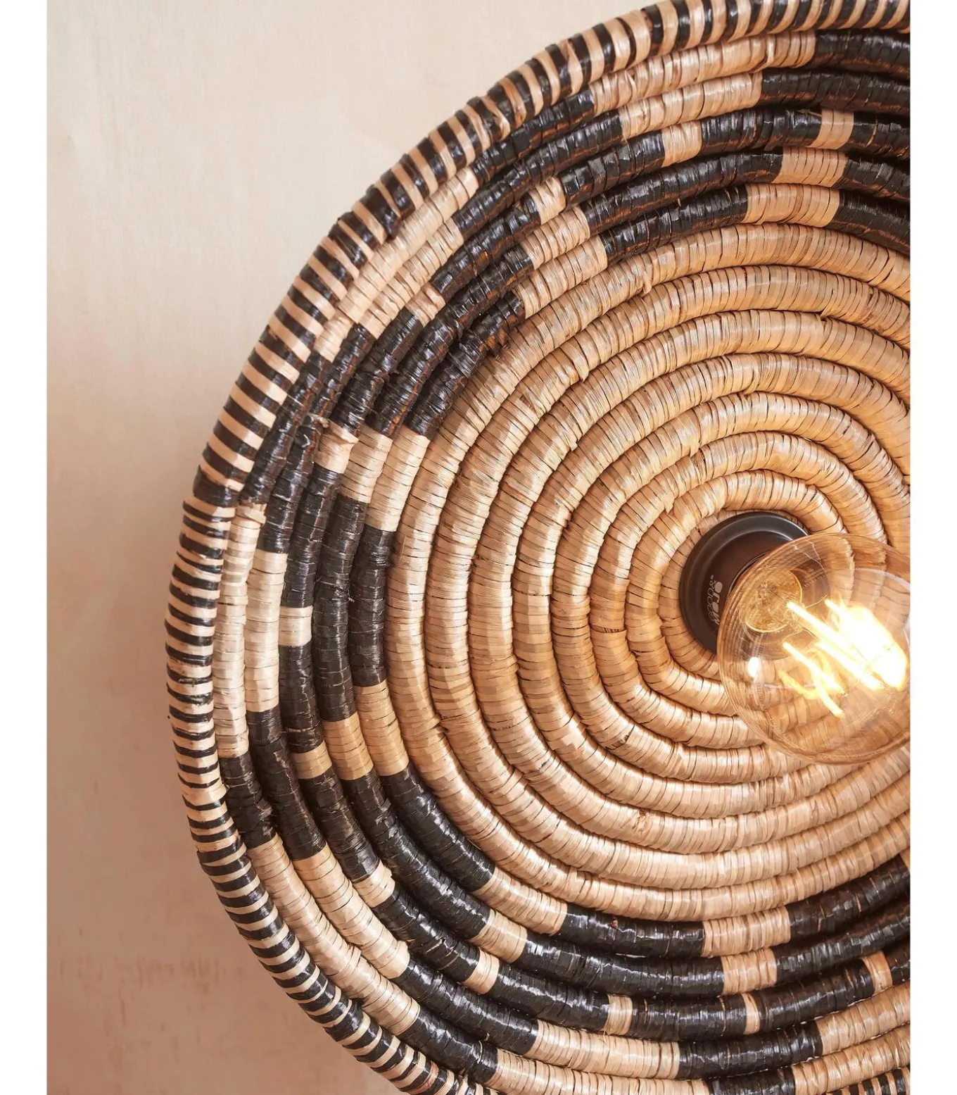 Plafonniere Andros - Naturel/Zwart - Ø45cm