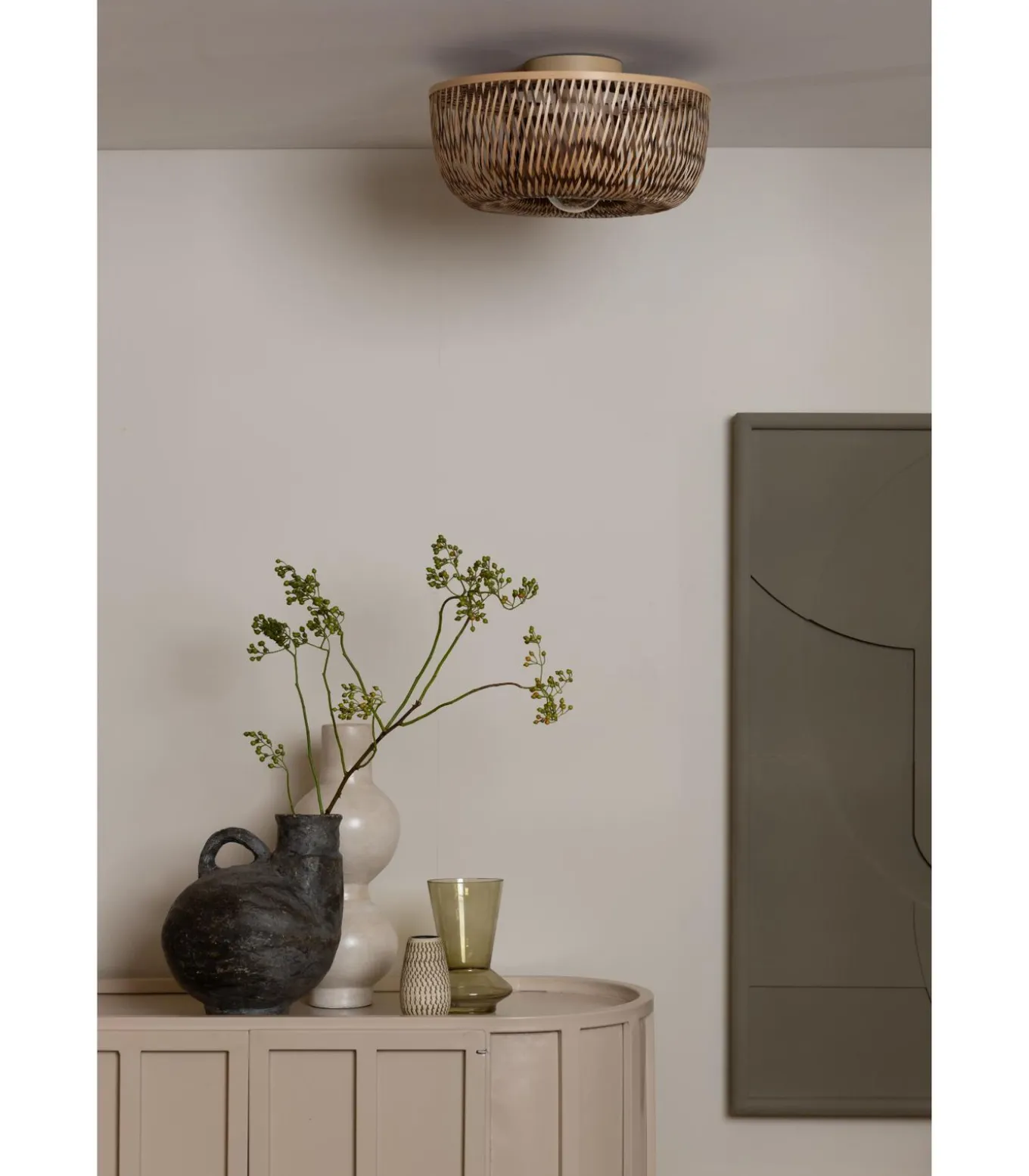 Plafonniere Barbados - Naturel - Ø35cm