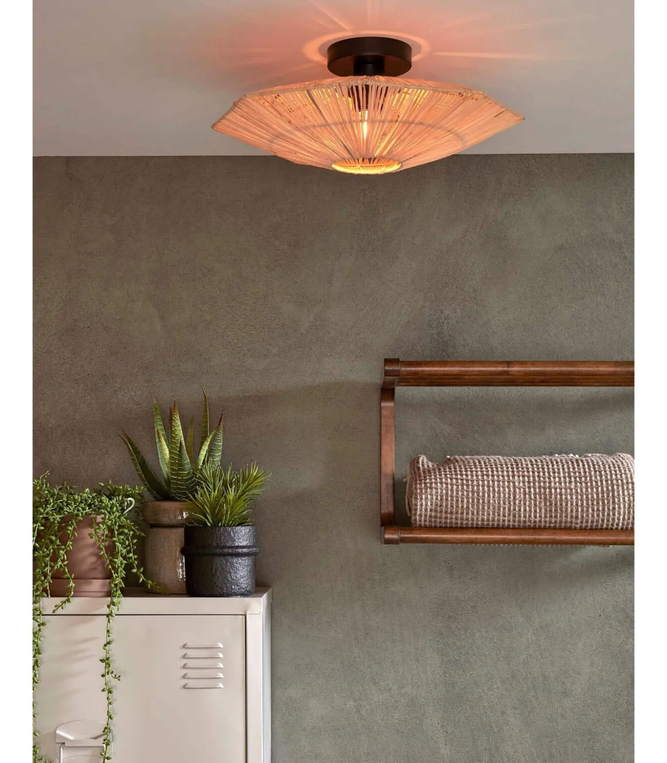 Plafonniere Panama - Naturel - 45x45x5cm