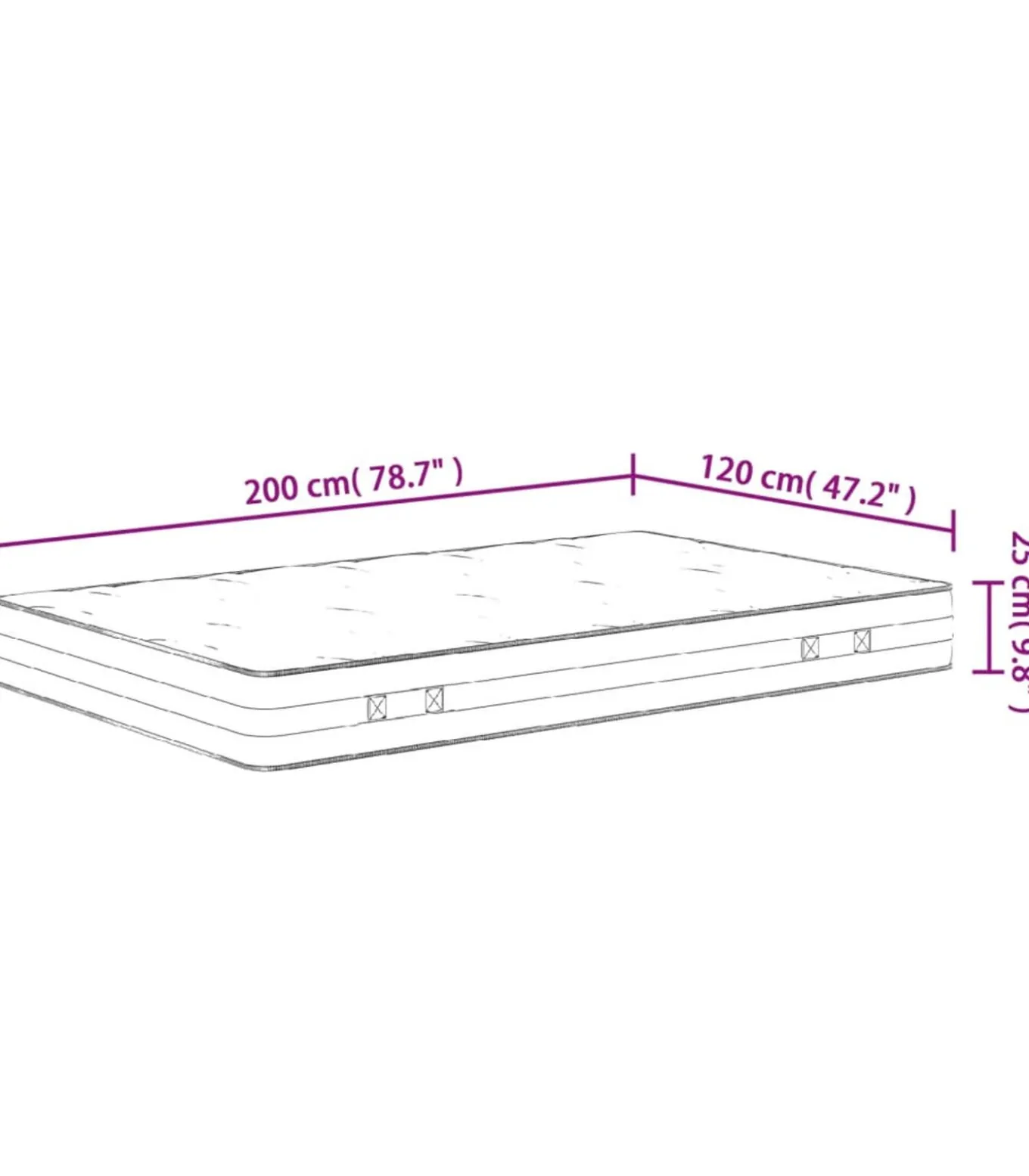 Pocketveringmatras middelhard-hard 120x200 cm