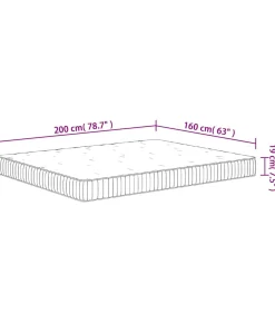 Pocketveringmatras middelhard 160x200 cm