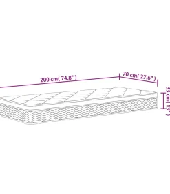 Pocketveringmatras middelhard-plus 70x200 cm