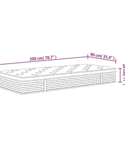 Pocketveringmatras middelhard 90x200 cm