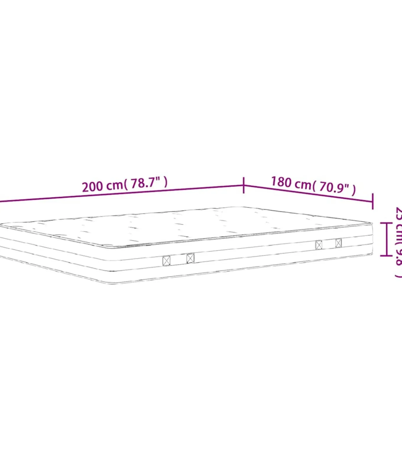 Pocketveringmatras middelhard-hard 180x200 cm