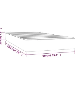 Pocketveringmatras 90x190x20 cm kunstleer wit