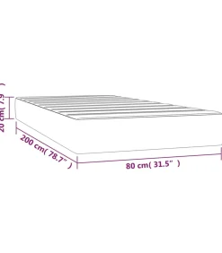 Pocketveringmatras 80x200x20 cm kunstleer wit