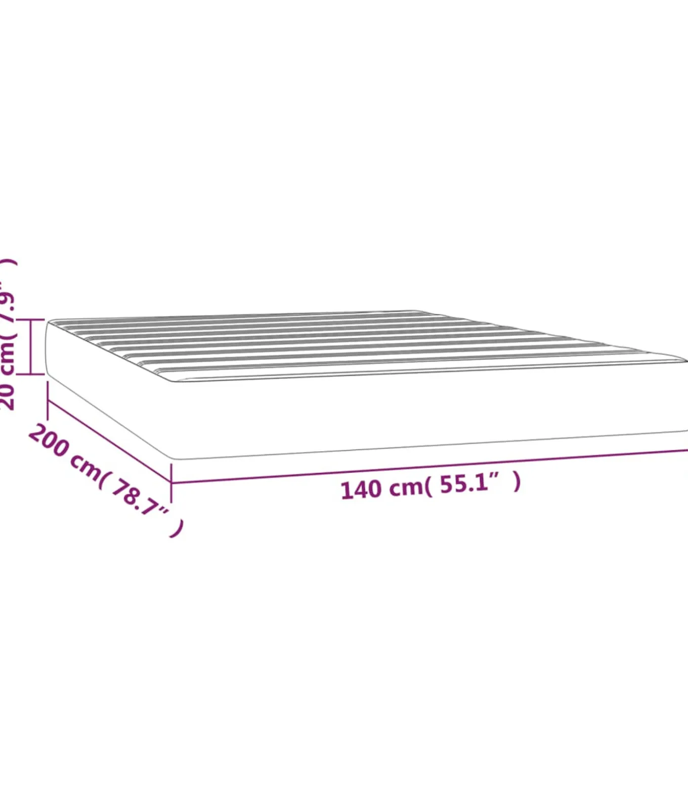 Pocketveringmatras 140x200x20 cm stof zwart