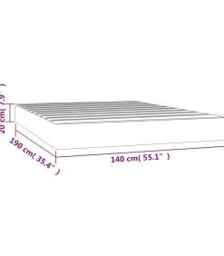 Pocketveringmatras 140x190x20 cm kunstleer crèmekleurig