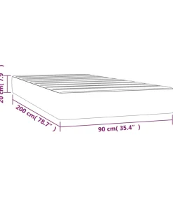 Pocketveringmatras 90x200x20 cm fluweel zwart