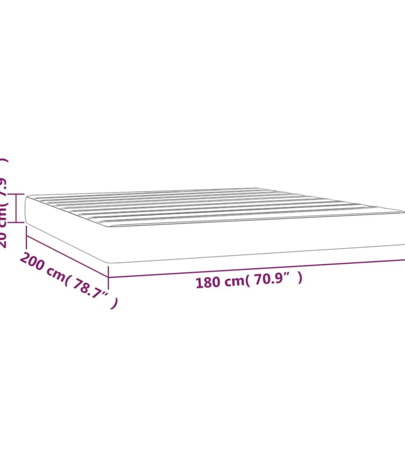 Pocketveringmatras 180x200x20 cm fluweel zwart