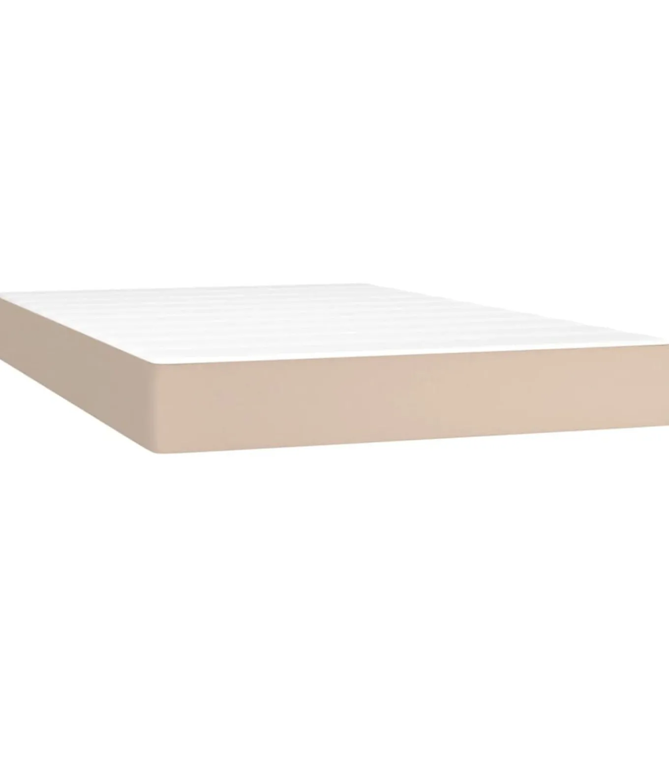 Pocketveringmatras 120x200x20 cm kunstleer cappuccinokleurig