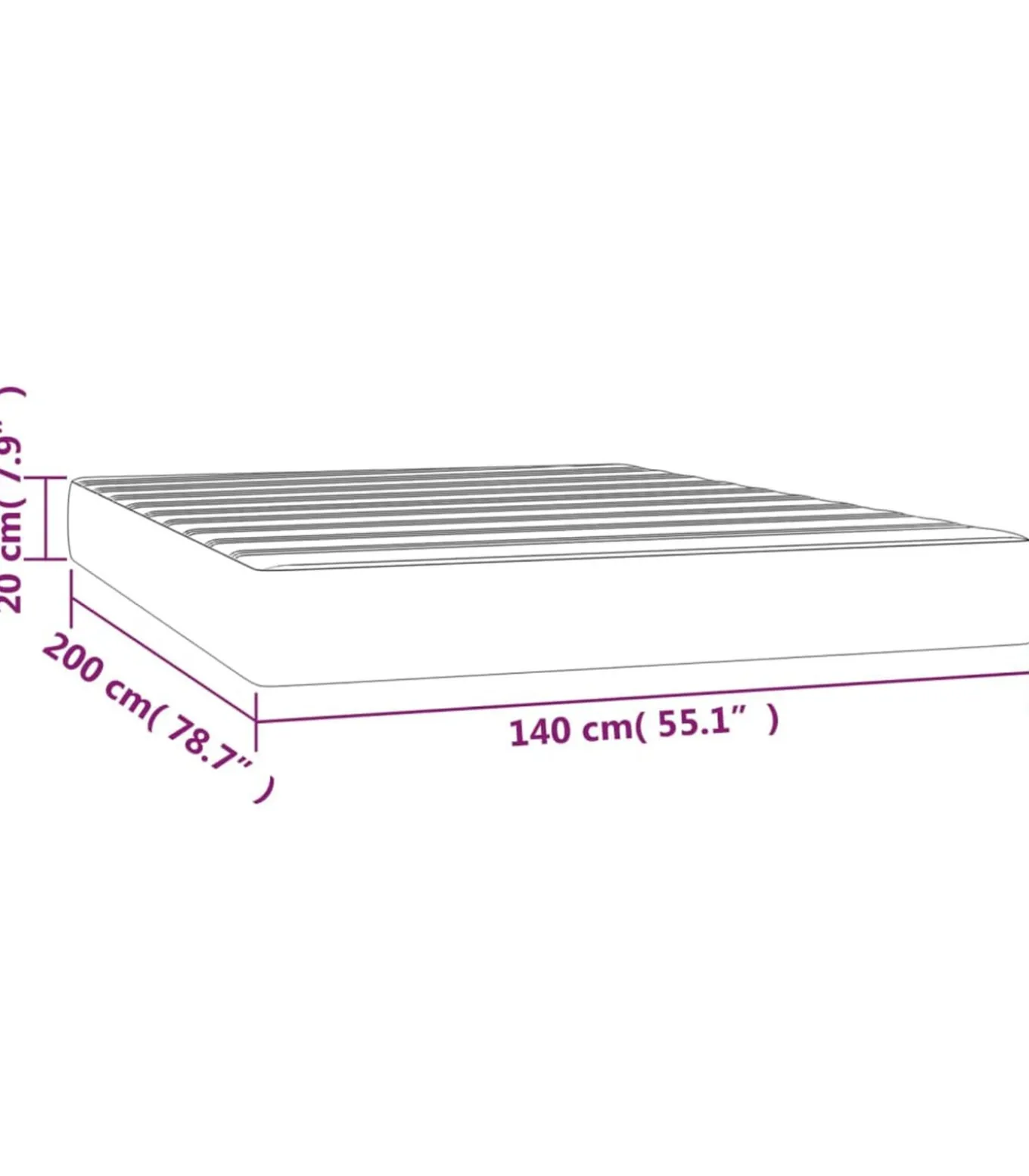 Pocketveringmatras 140x200x20 cm stof donkergrijs