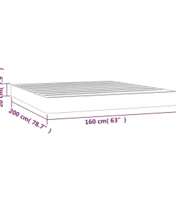 Pocketveringmatras 160x200x20 cm fluweel lichtgrijs