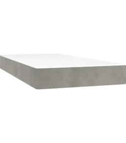 Pocketveringmatras 80x200x20 cm fluweel lichtgrijs