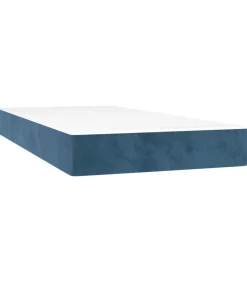 Pocketveringmatras 90x190x20 cm fluweel donkerblauw