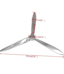 Propeller voor aan de muur 70 cm aluminium zilver