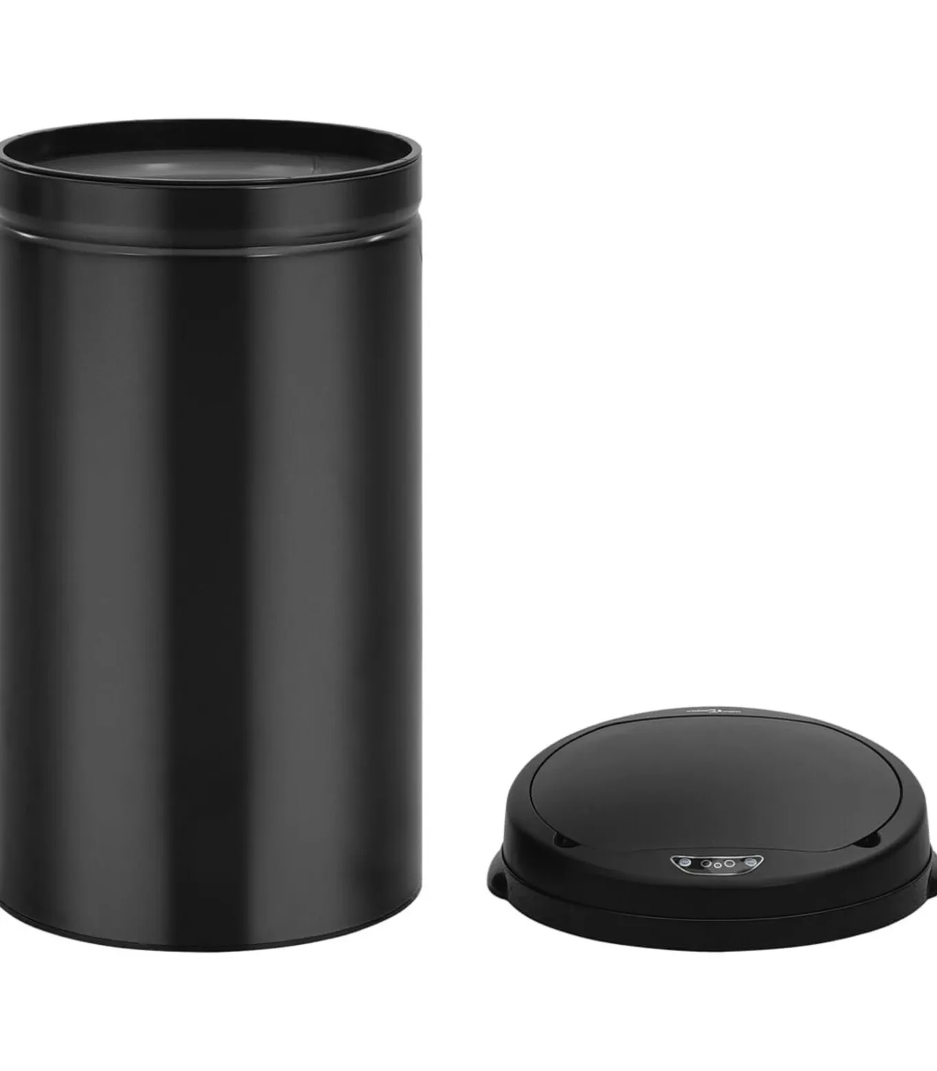 Prullenbak met automatische sensor 50 L koolstofstaal zwart