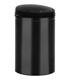 Prullenbak met automatische sensor 30 L koolstofstaal zwart