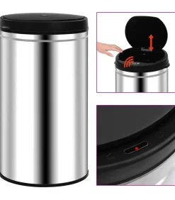 Prullenbak met automatische sensor 60 L roestvrij staal