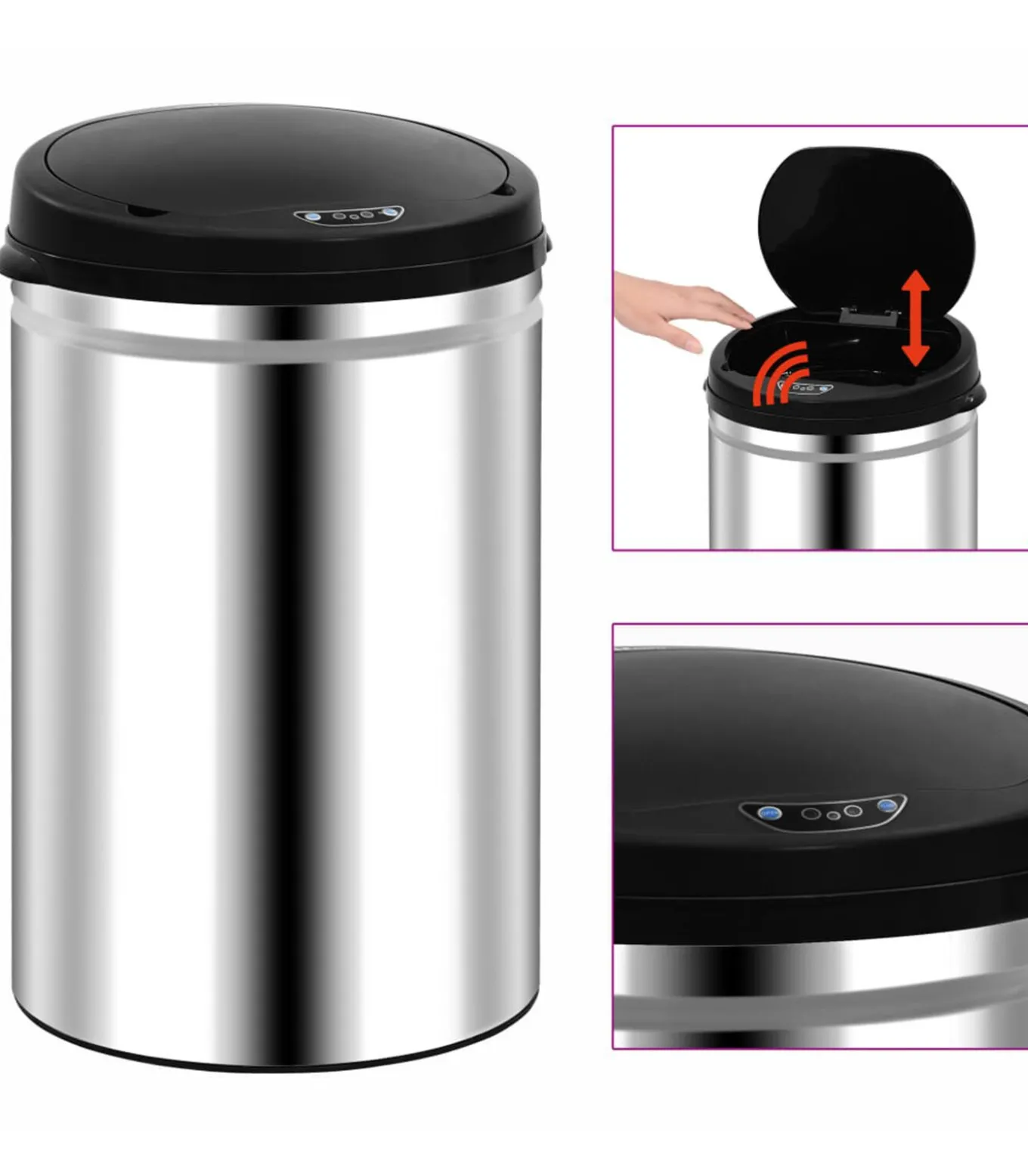 Prullenbak met automatische sensor 30 L roestvrij staal