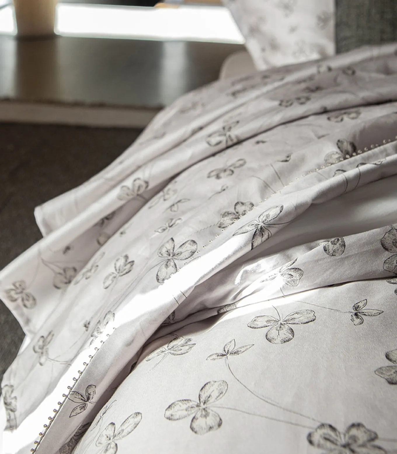 Quatre Feuilles - Laken in katoen satijn met print 270x300cm