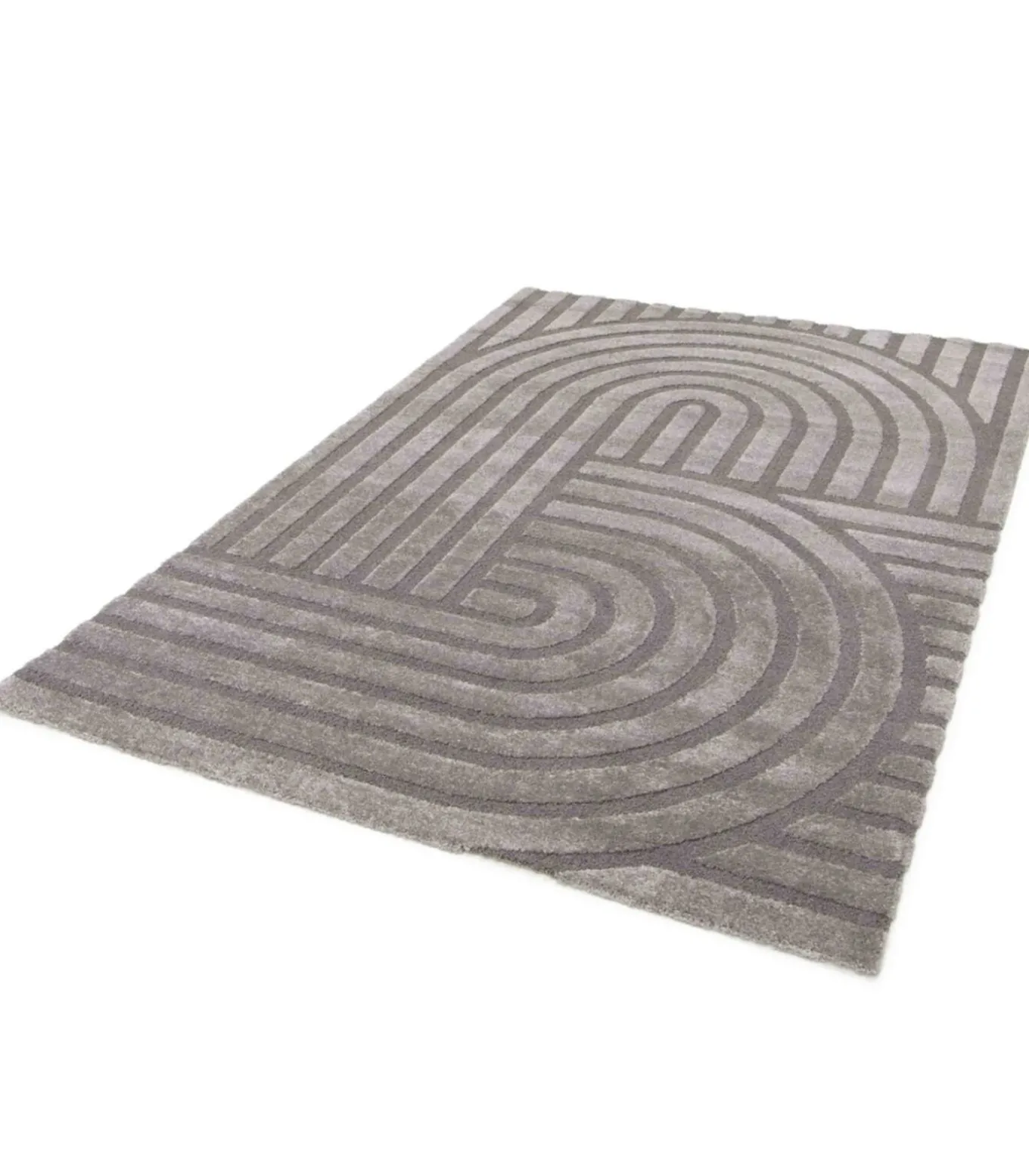 Rechthoekig laagpolig vloerkleed eigentijds patroon grijs 120 x 170 cm