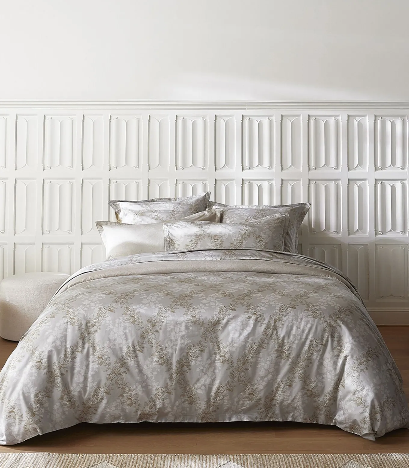 Rocaille - Kussensloop in katoen satijn met print