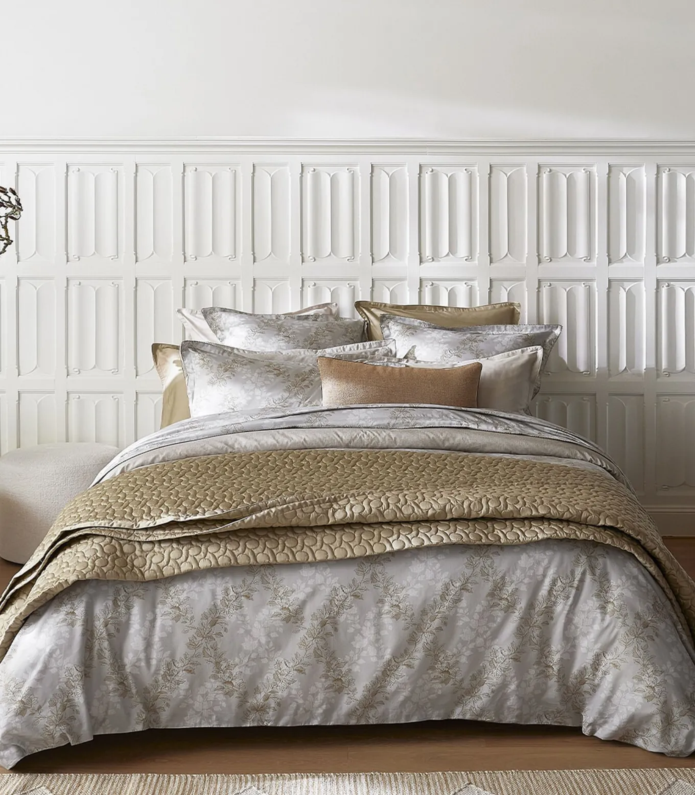 Rocaille - Kussensloop in katoen satijn met print