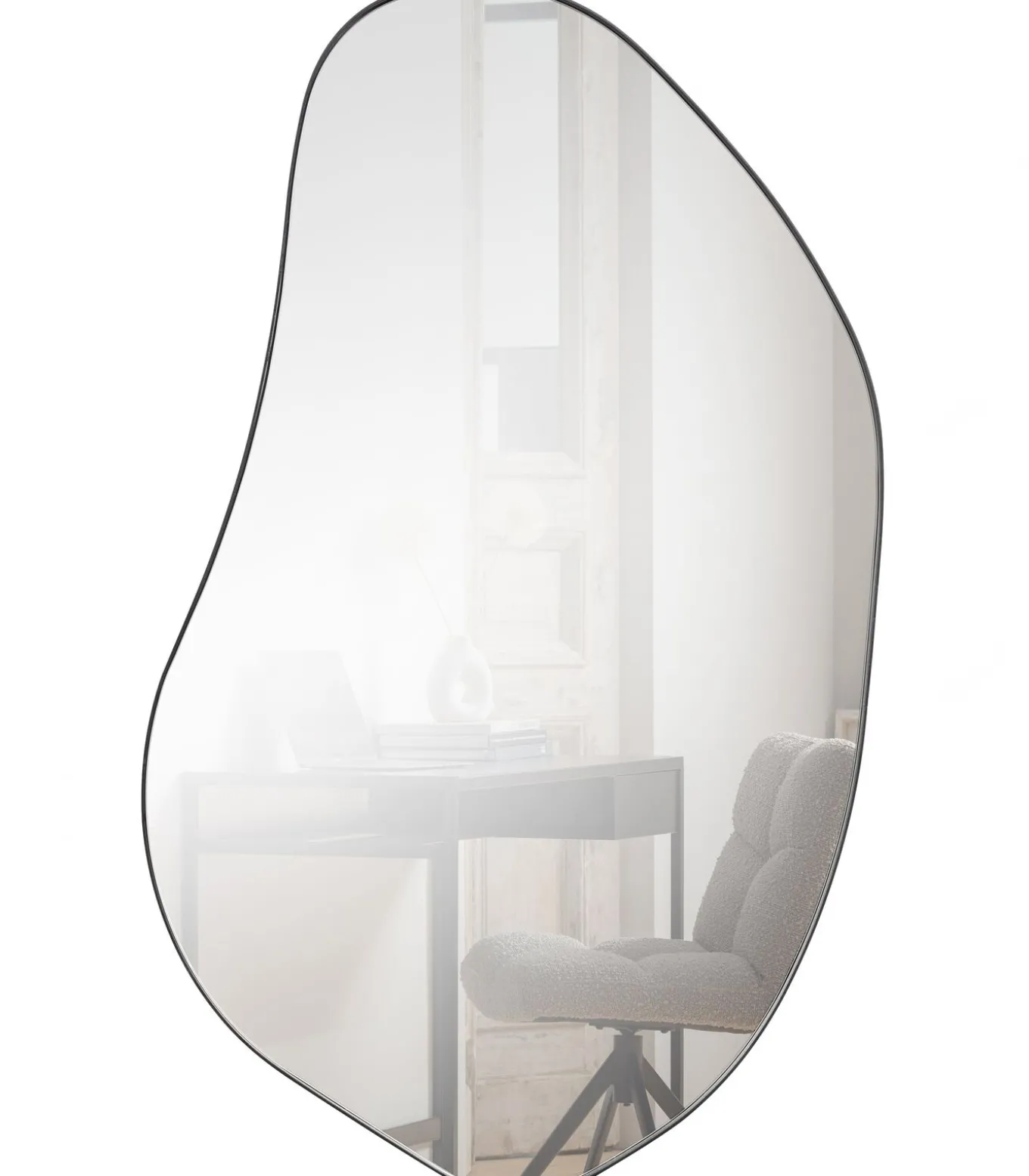 Romee Organische Spiegel - Metaal - Zwart - 100x70x4