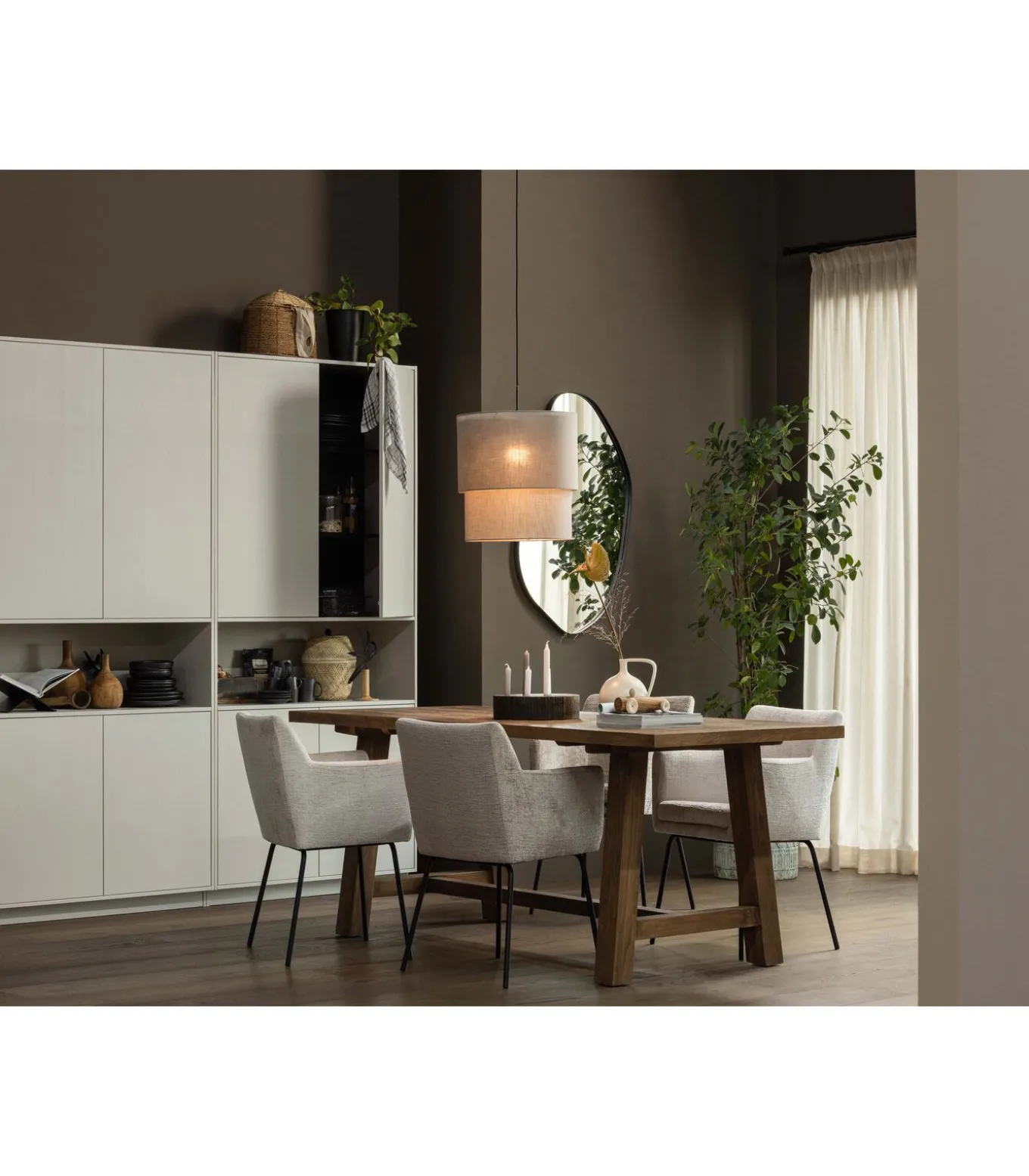 Romee Organische Spiegel - Metaal - Zwart - 100x70x4