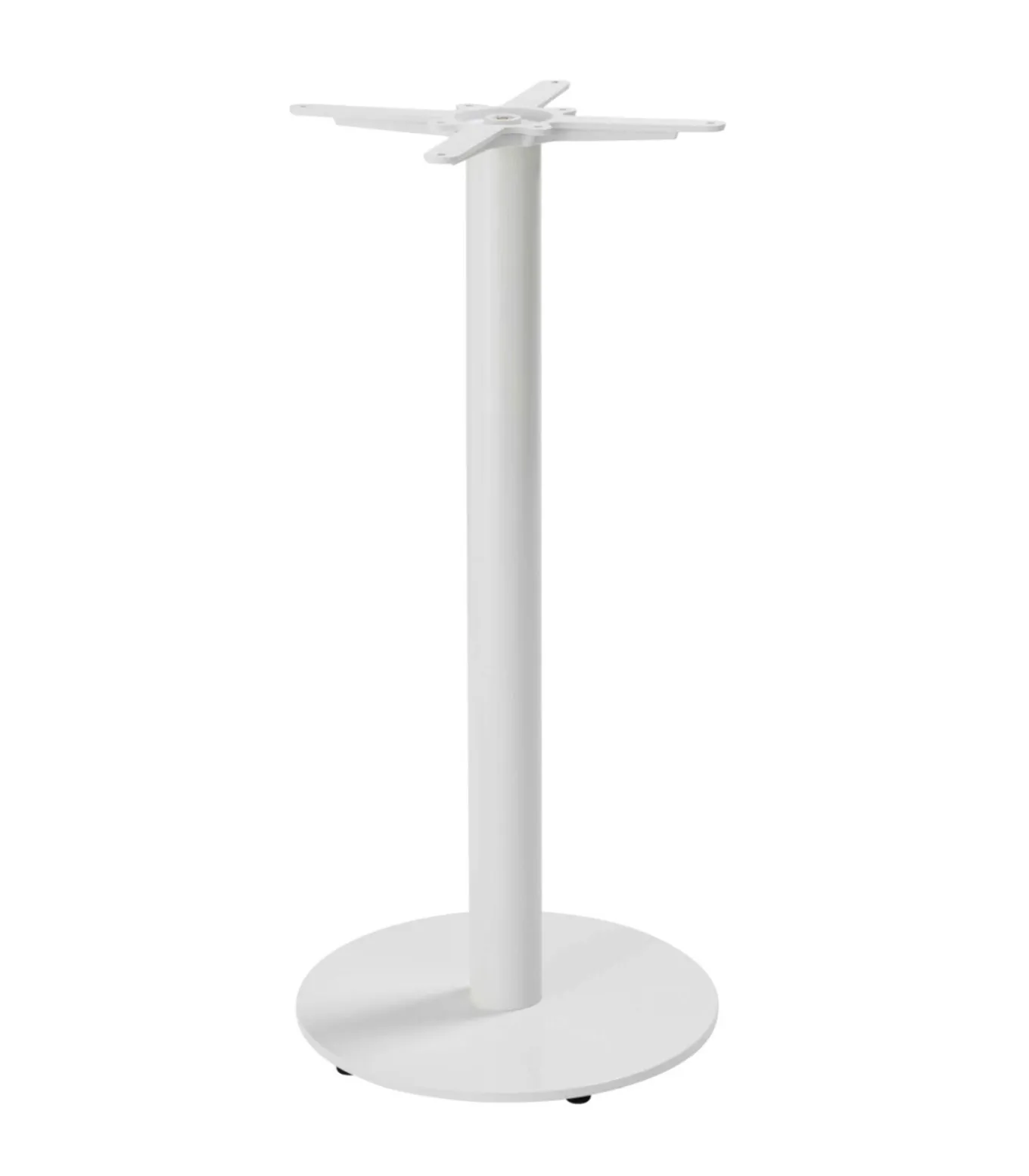 Ronde hoge tafel 60 cm met wit onderstel en wit marmeren blad