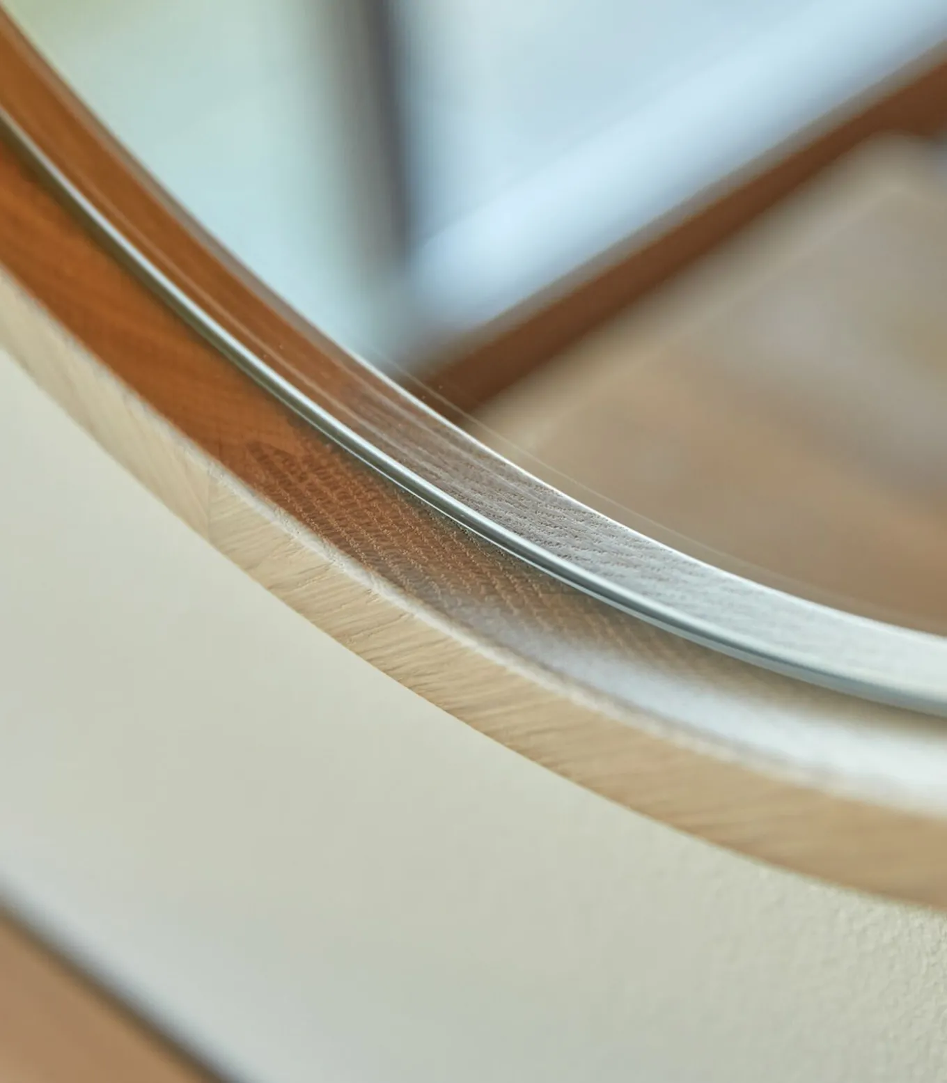 Ronde massief eiken spiegel 50x50 Fanie