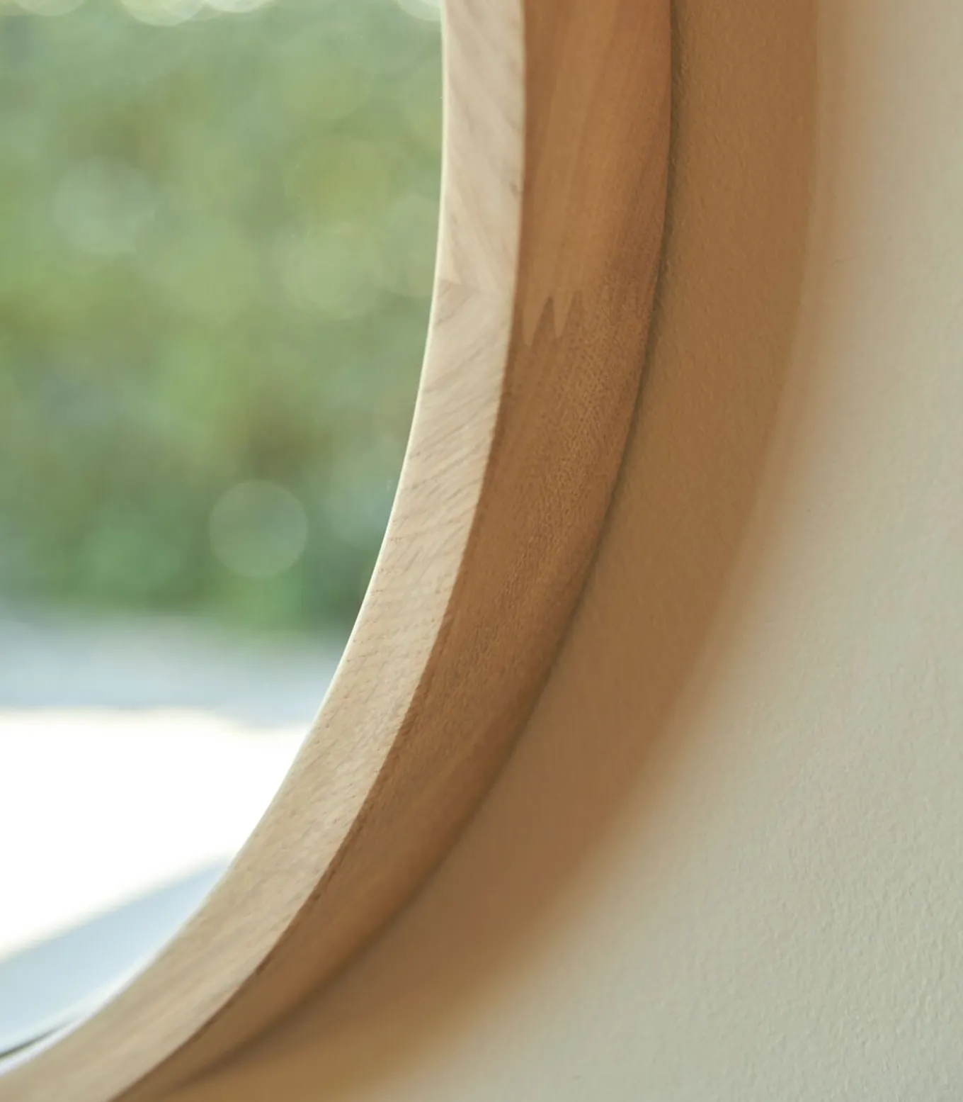 Ronde massief eiken spiegel 50x50 Fanie