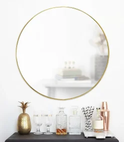 Ronde metalen wandspiegel