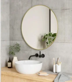 Ronde metalen wandspiegel