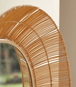 Ronde spiegel van natuurvezel 60 cm Rosie