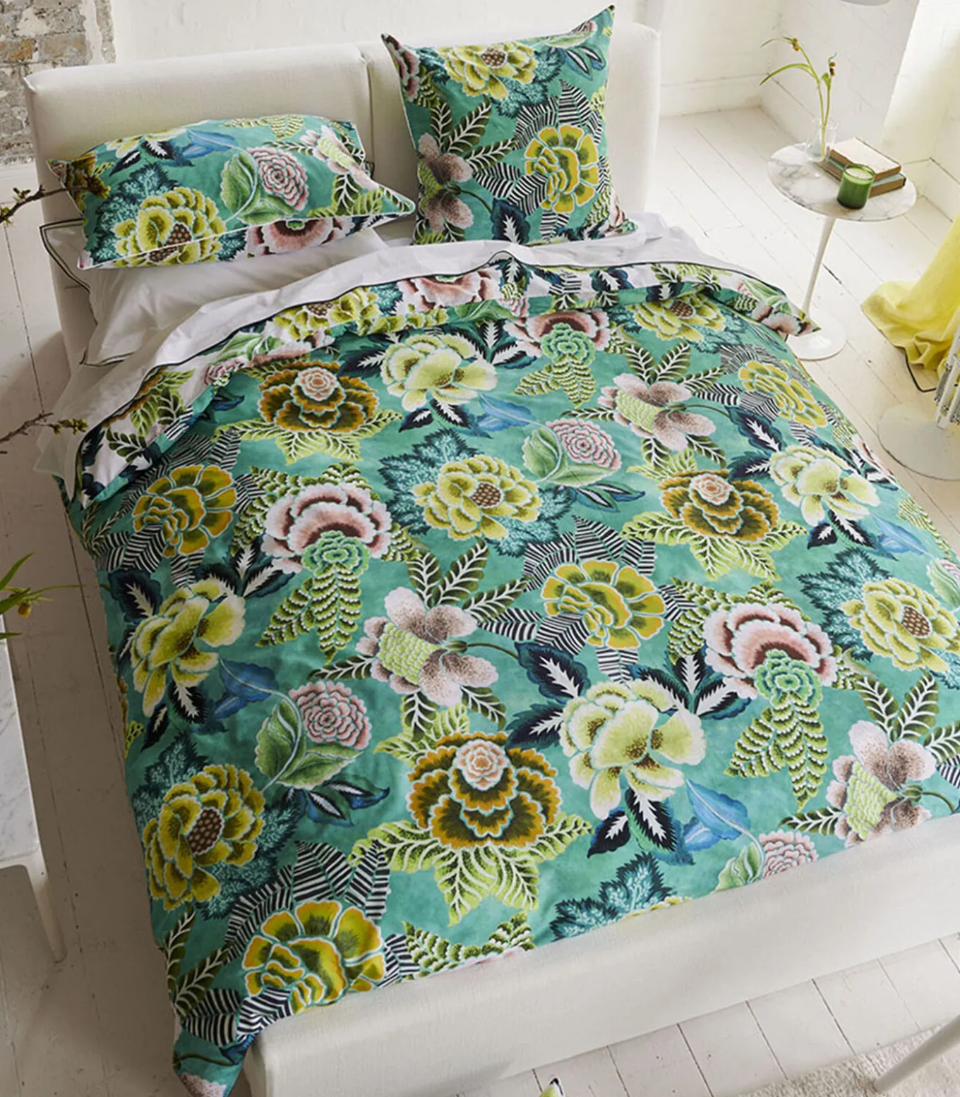 Rose de Damas - Kussensloop in katoen perkal met print