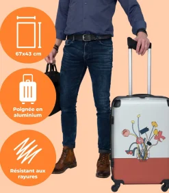 Ruimbagage koffer met 4 wielen en TSA slot (Planten - Abstract - Vaas)