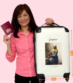 Ruimbagage koffer met 4 wielen en TSA slot (Kunst - Vermeer - Melkmeisje - Oude meester)