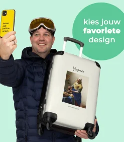 Ruimbagage koffer met 4 wielen en TSA slot (Kunst - Vermeer - Melkmeisje - Oude meester)
