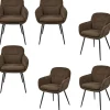Runa Eetkamerstoelen - Polyester - Warm Bruin - Set van 6