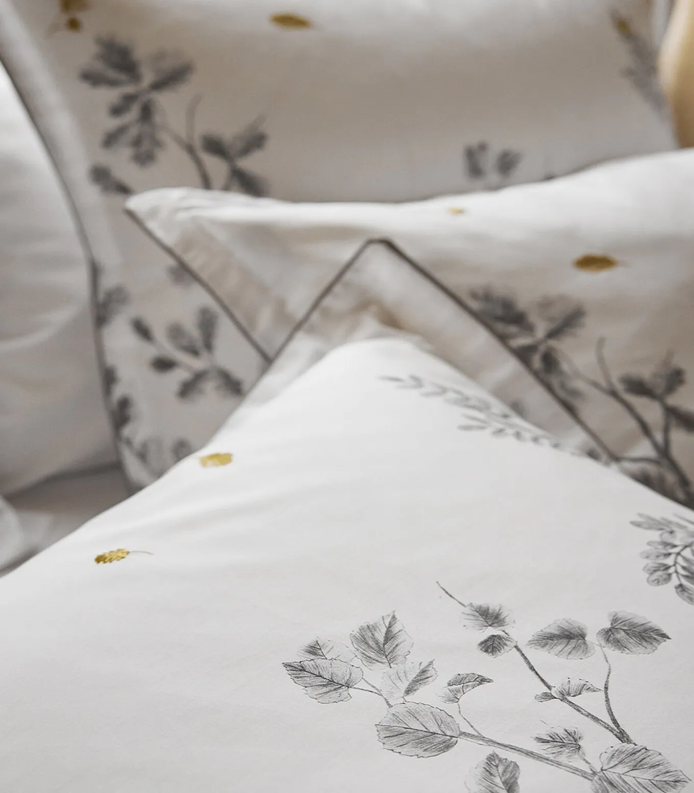 Saison - Kussensloop in katoen satijn met print