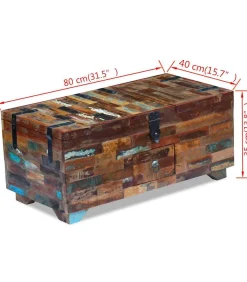 Salontafel kist 80x40x35 cm massief gerecycled hout