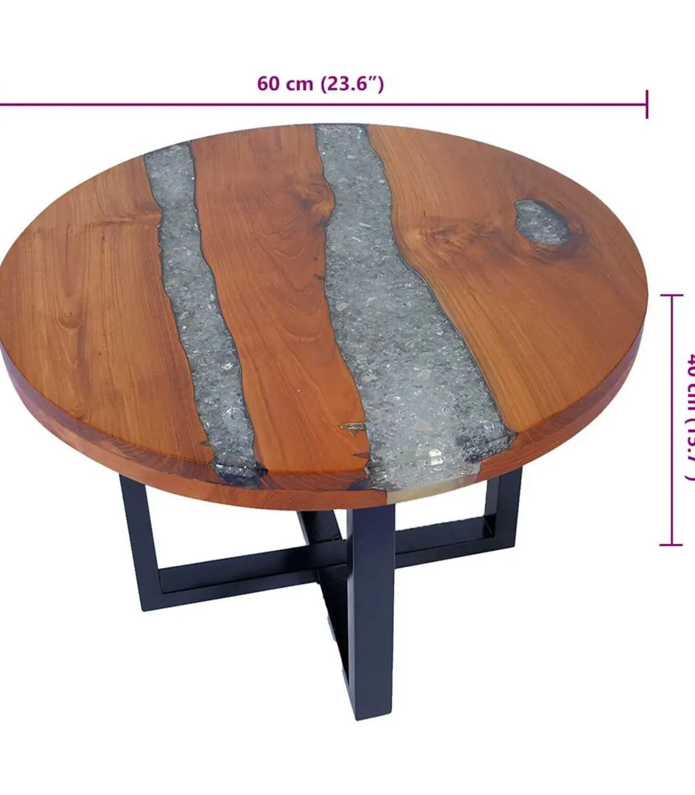 Salontafel massief teakhout hars 60 cm